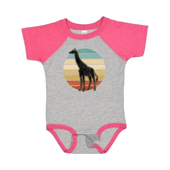 Inktastic Giraffe African Animal Retro Sunset Boys or Girls Baby Bodysuit
