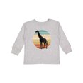 thumbnail image 1 of Inktastic Giraffe African Animal Retro Sunset Boys or Girls Long Sleeve Toddler T-Shirt, 1 of 5