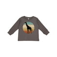 thumbnail image 1 of Inktastic Giraffe African Animal Retro Sunset Boys or Girls Long Sleeve Toddler T-Shirt, 1 of 5