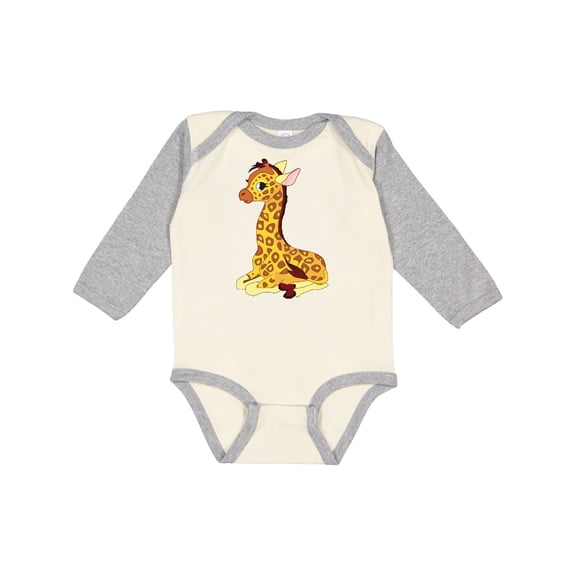 Inktastic Giraffe Boys or Girls Long Sleeve Baby Bodysuit