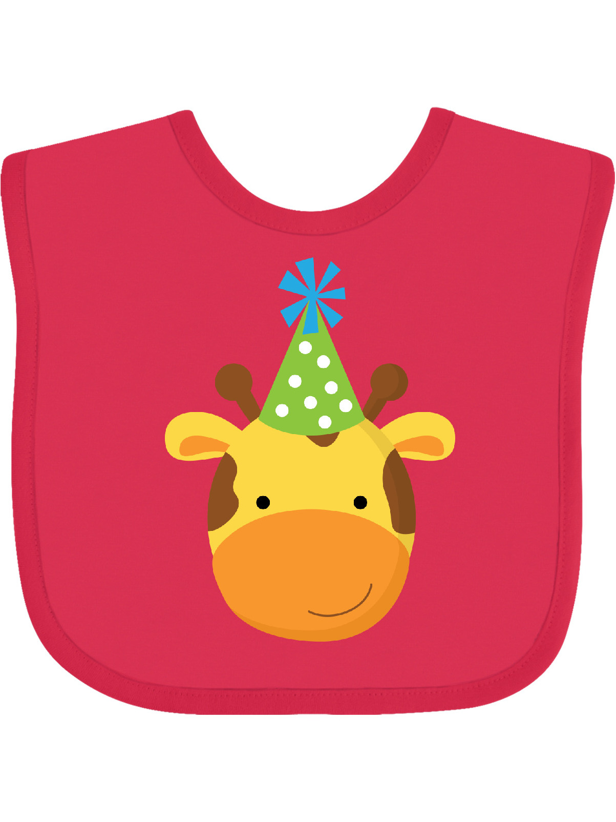 Inktastic Elephant And Giraffe 1st Birthday Baby Bib - Cute Animal Themed Feeding Bib