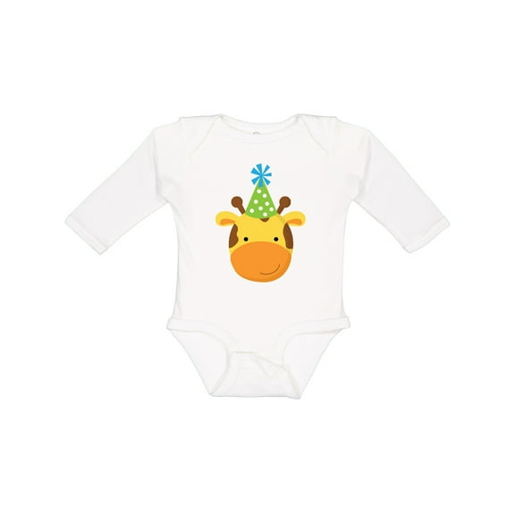 Inktastic Giraffe Jungle Birthday Boys or Girls Long Sleeve Baby Bodysuit