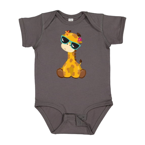 Inktastic Giraffe With Blue Sunglasses, Cute Giraffe Boys or Girls Baby Bodysuit