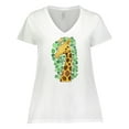 thumbnail image 1 of Inktastic Giraffe silhouette Women's Plus Size V-Neck T-Shirt, 1 of 5