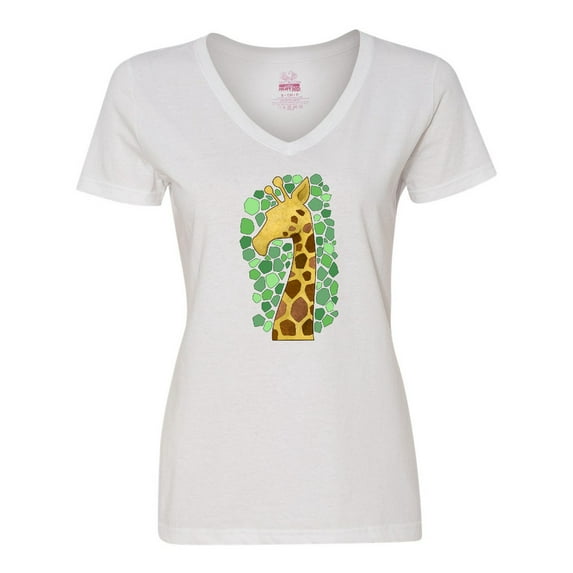 Inktastic Giraffe silhouette Women's V-Neck T-Shirt