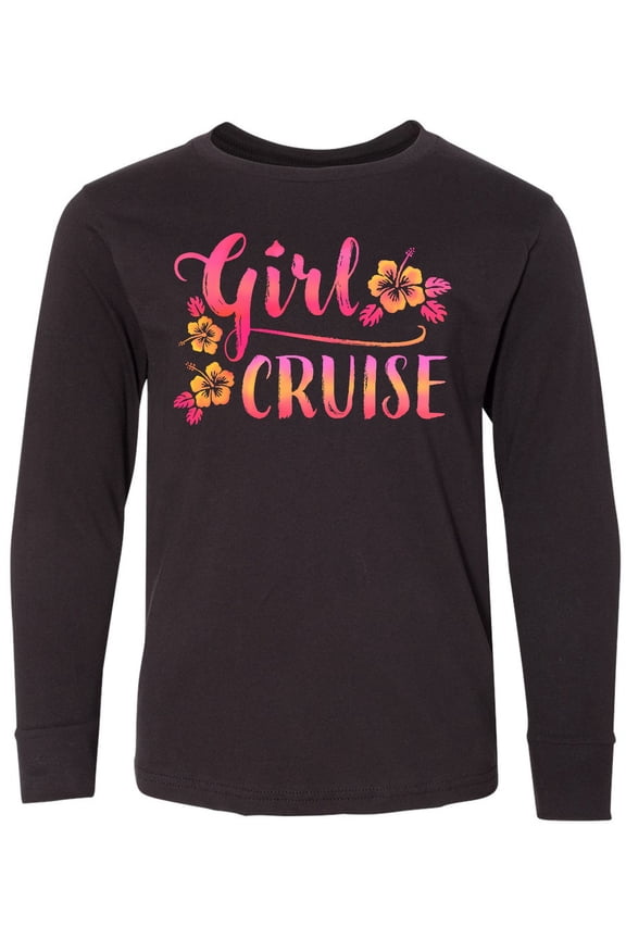 Girl Cruise with flowers Long Sleeve Youth T-Shirt