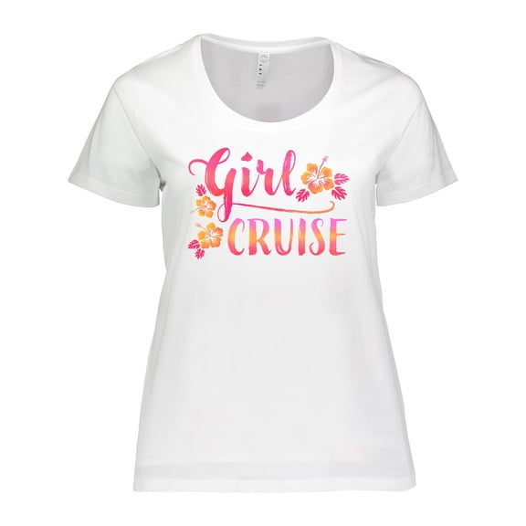 Inktastic Girl Cruise with flowers Women's Plus Size T-Shirt