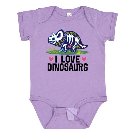 Inktastic Girl Dinosaur I Love Dinosaurs Girls Baby Bodysuit