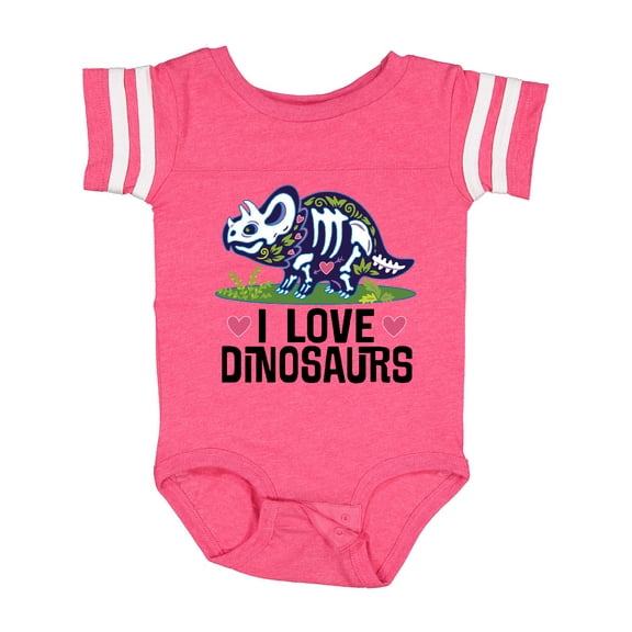 Inktastic Girl Dinosaur I Love Dinosaurs Girls Baby Bodysuit