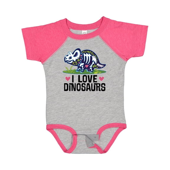 Inktastic Girl Dinosaur I Love Dinosaurs Girls Baby Bodysuit