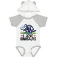 thumbnail image 1 of Inktastic Girl Dinosaur I Love Dinosaurs Girls Baby Bodysuit, 1 of 5