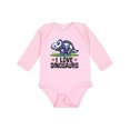 thumbnail image 1 of Inktastic Girl Dinosaur I Love Dinosaurs Girls Long Sleeve Baby Bodysuit, 1 of 5