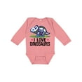 thumbnail image 1 of Inktastic Girl Dinosaur I Love Dinosaurs Girls Long Sleeve Baby Bodysuit, 1 of 5