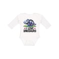 thumbnail image 1 of Inktastic Girl Dinosaur I Love Dinosaurs Girls Long Sleeve Baby Bodysuit, 1 of 5