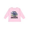 thumbnail image 1 of Inktastic Girl Dinosaur I Love Dinosaurs Girls Long Sleeve Toddler T-Shirt, 1 of 5