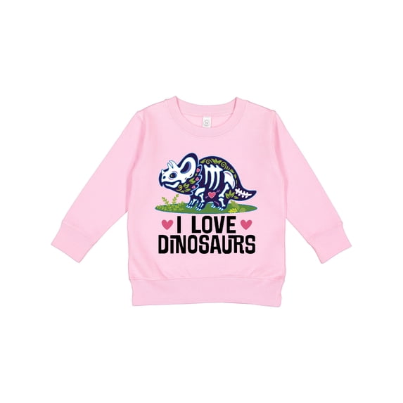 Inktastic Girl Dinosaur I Love Dinosaurs Toddler Sweatshirt