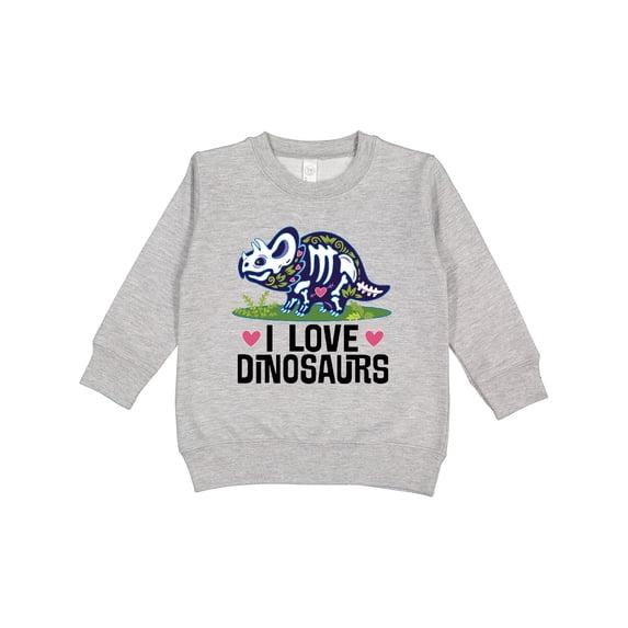 Inktastic Girl Dinosaur I Love Dinosaurs Toddler Sweatshirt