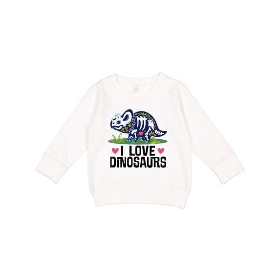 Inktastic Girl Dinosaur I Love Dinosaurs Toddler Sweatshirt