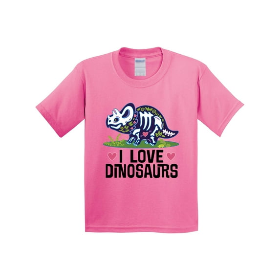 Inktastic Girl Dinosaur I Love Dinosaurs Youth T-Shirt
