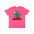 thumbnail image 1 of Inktastic Girl Dinosaur I Love Dinosaurs Youth T-Shirt, 1 of 5