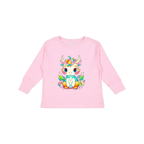 Inktastic Girl Dragon Girls Long Sleeve Toddler T-Shirt