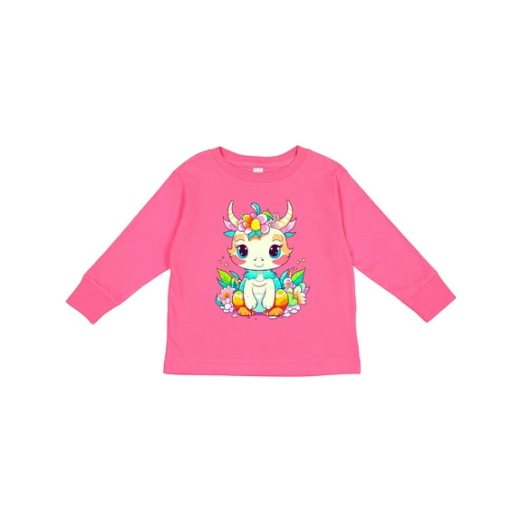 Inktastic Girl Dragon Girls Long Sleeve Toddler T-Shirt