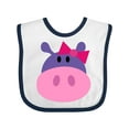 thumbnail image 1 of Inktastic Girl Hippo Girls Baby Bib, 1 of 4