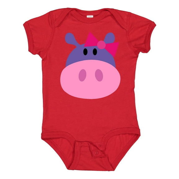 Inktastic Girl Hippo Girls Baby Bodysuit