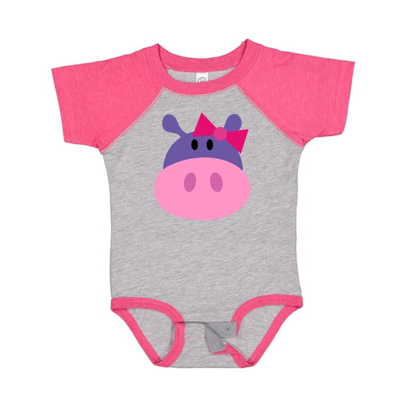 Inktastic Girl Hippo Girls Baby Bodysuit