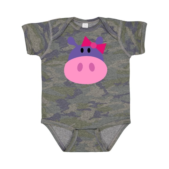Inktastic Girl Hippo Girls Baby Bodysuit