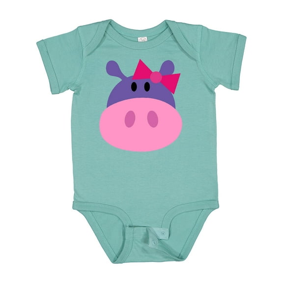 Inktastic Girl Hippo Girls Baby Bodysuit