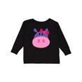 thumbnail image 1 of Inktastic Girl Hippo Girls Long Sleeve Toddler T-Shirt, 1 of 5