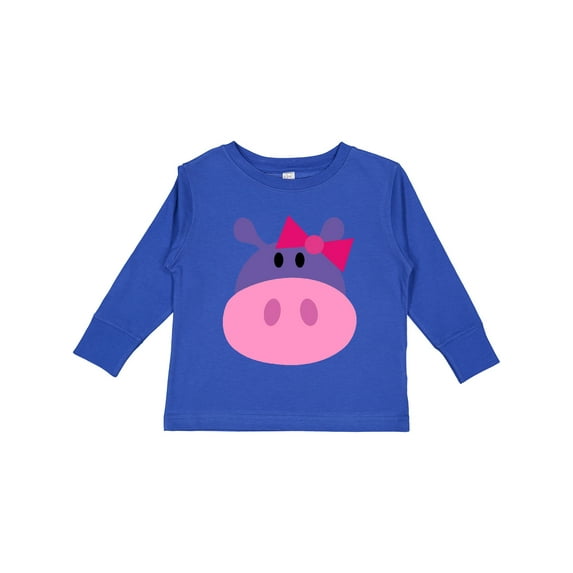 Inktastic Girl Hippo Girls Long Sleeve Toddler T-Shirt