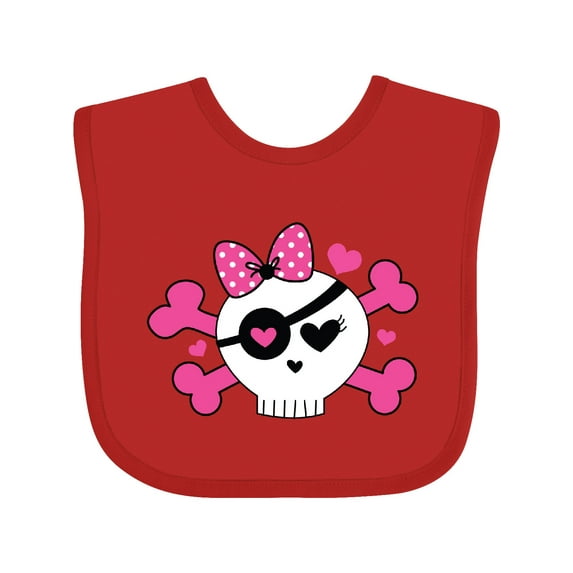 Inktastic Girl Pirate Skull Valentine Girls Baby Bib