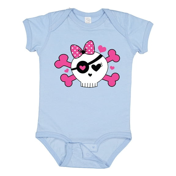 Inktastic Girl Pirate Skull Valentine Girls Baby Bodysuit