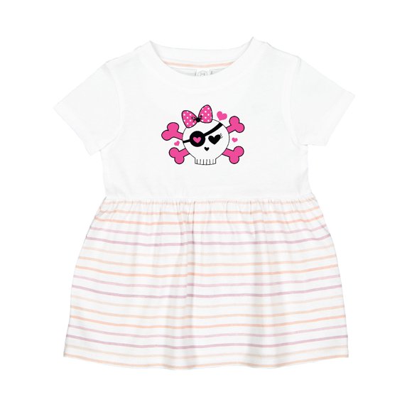 Inktastic Girl Pirate Skull Valentine Girls Baby Dress