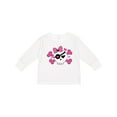 thumbnail image 1 of Inktastic Girl Pirate Skull Valentine Girls Long Sleeve Toddler T-Shirt, 1 of 5
