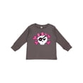 thumbnail image 1 of Inktastic Girl Pirate Skull Valentine Girls Long Sleeve Toddler T-Shirt, 1 of 5