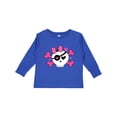 thumbnail image 1 of Inktastic Girl Pirate Skull Valentine Girls Long Sleeve Toddler T-Shirt, 1 of 5