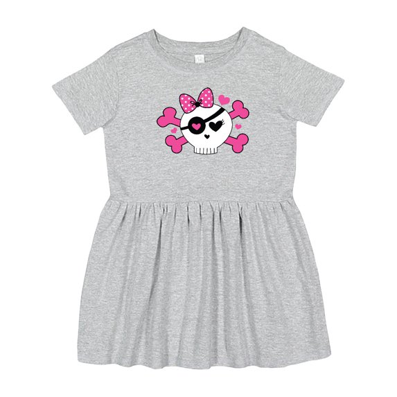 Inktastic Girl Pirate Skull Valentine Girls Toddler Dress