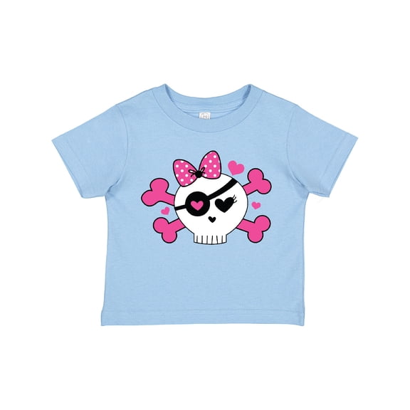 Inktastic Girl Pirate Skull Valentine Girls Toddler T-Shirt
