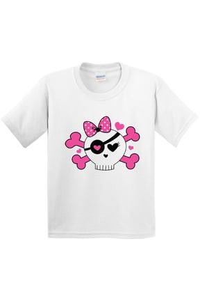Girl Pirate Skull Valentine Youth T-Shirt