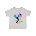 thumbnail image 1 of Inktastic Girl Playing Basketball Purple, Blue, Green Stars Boys or Girls Toddler T-Shirt, 1 of 5