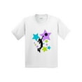 thumbnail image 1 of Inktastic Girl Playing Basketball Purple, Blue, Green Stars Youth T-Shirt, 1 of 5