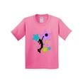 thumbnail image 1 of Inktastic Girl Playing Basketball Purple, Blue, Green Stars Youth T-Shirt, 1 of 5