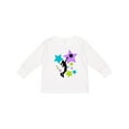 thumbnail image 1 of Inktastic Girl Playing Basketball purple, blue, green stars Boys or Girls Long Sleeve Toddler T-Shirt, 1 of 5