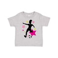 thumbnail image 1 of Inktastic Girl Playing Soccer Pink and Yellow Stars Girls Toddler T-Shirt, 1 of 5