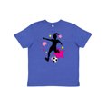 thumbnail image 1 of Inktastic Girl Playing Soccer- Pink and Yellow Stars Youth T-Shirt, 1 of 5