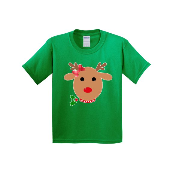 Inktastic Girl Reindeer Youth T-Shirt