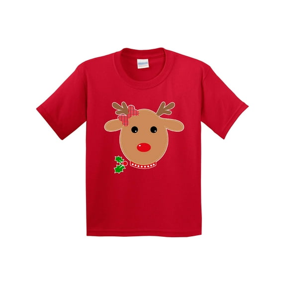 Inktastic Girl Reindeer Youth T-Shirt